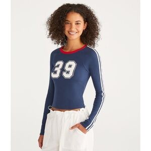 NWT Aeropostale Long Sleeve 39 Graphic Baby Tee Size M